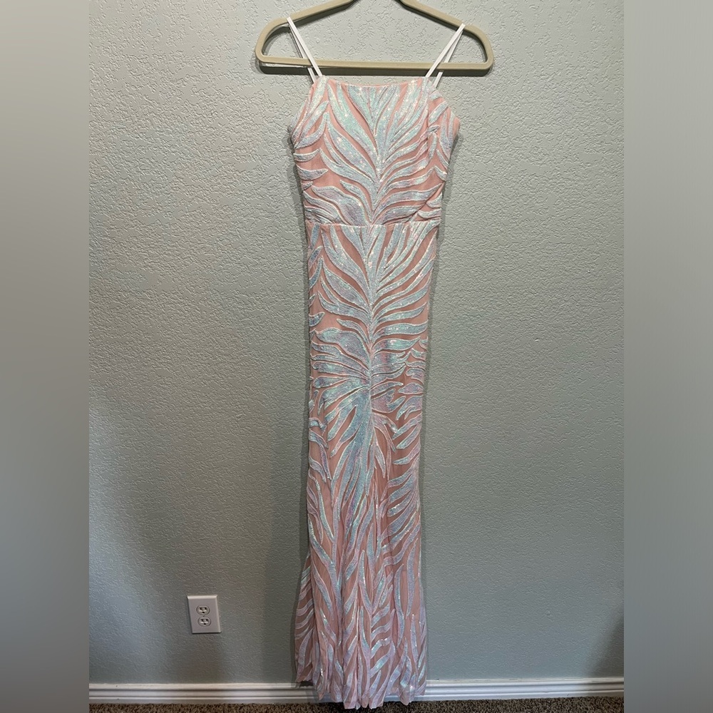 Windsor Pink and White Maxi Dress Strapless